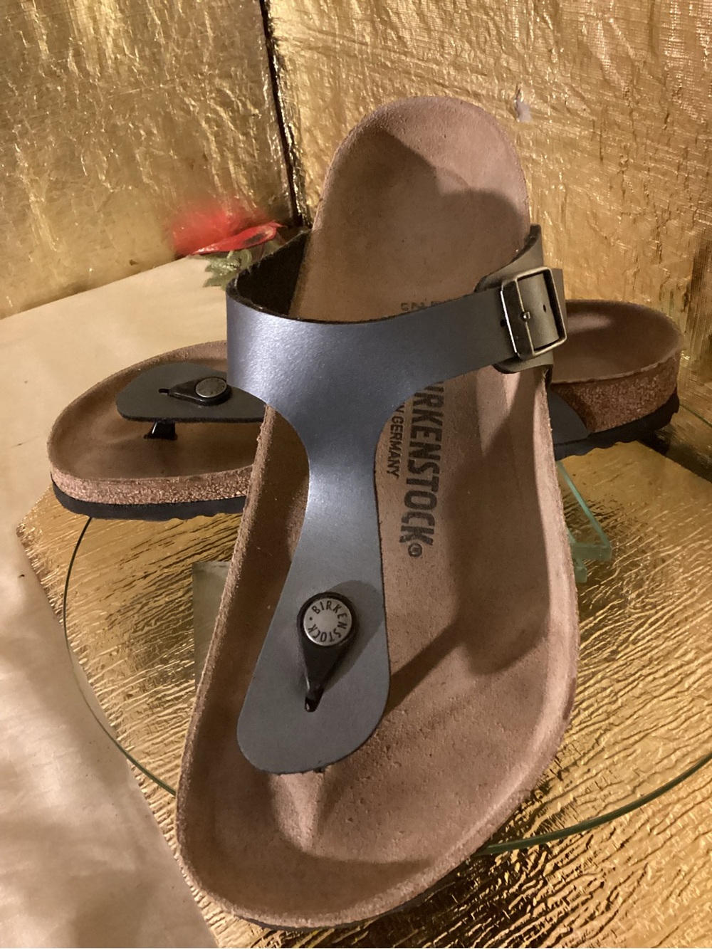 Birkenstock Gizeh Thong Sandals in Charcoal Gray